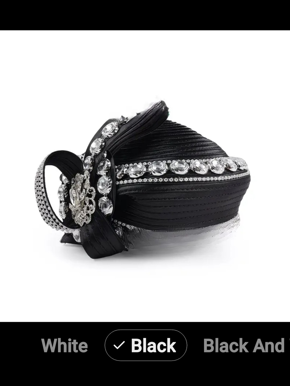 Black Rhinestone Embellished Women's Fascinator Hat